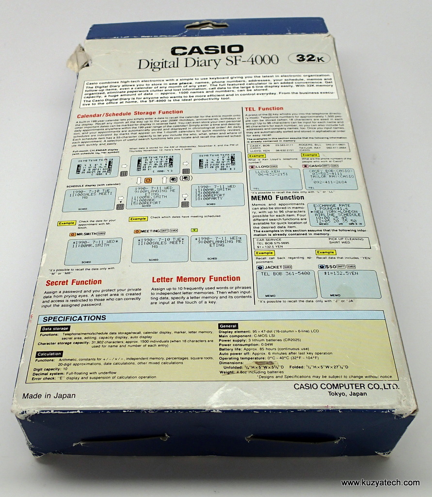 Casio SF-4000 digital diary teardown