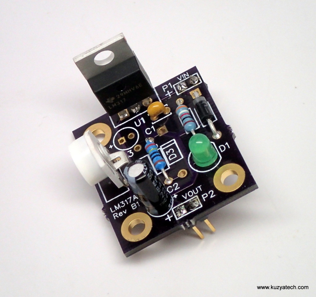 Adjustable LM317 power supply kit (Version B1) | KuzyaTech